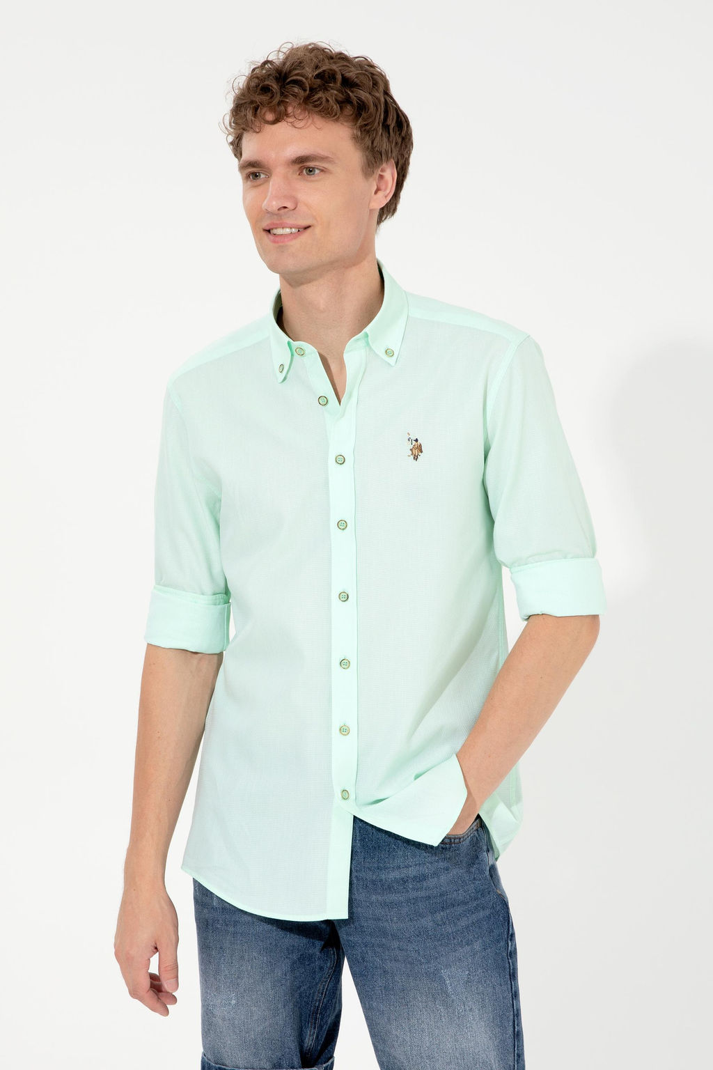 Мужская мята с длинным рубашкой скидка в корзине в корзине - U.s. polo assn фото 3