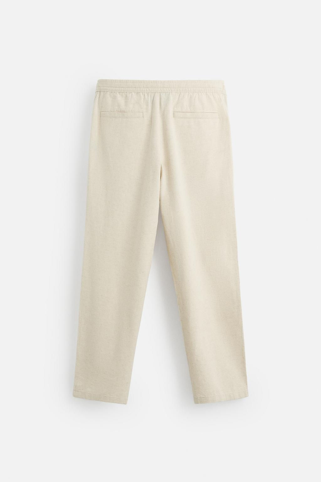 COTTON-LINEN RELAXED FIT TROUSERS - Zara фото 17