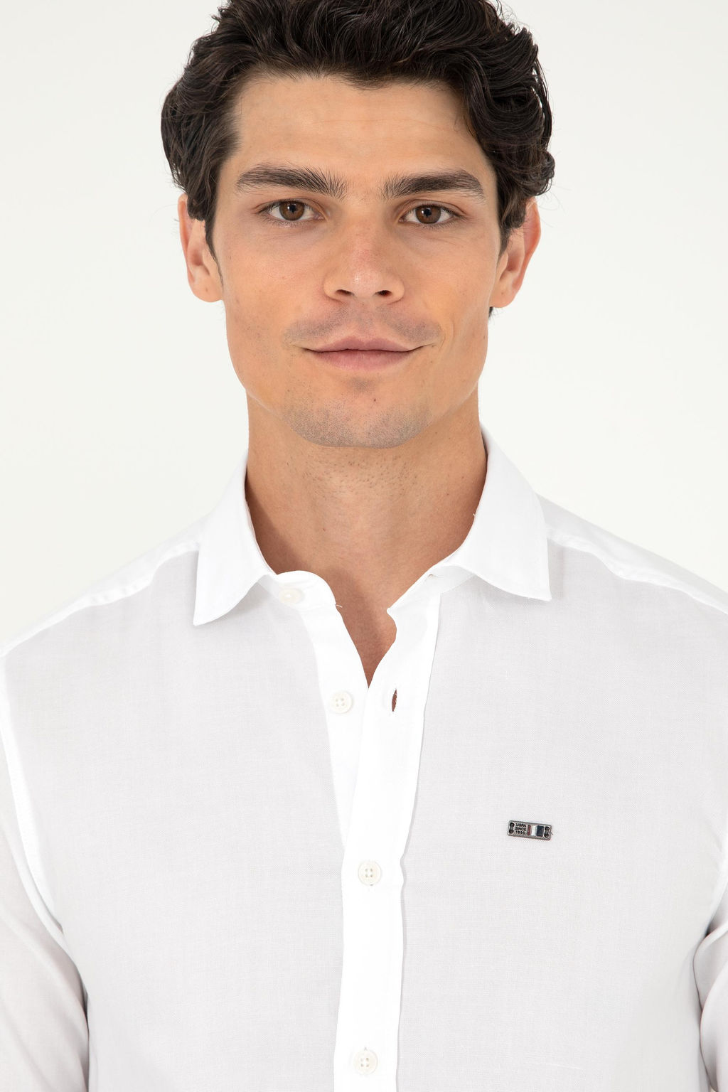 Мужская белая базовая рубашка с длинным рукавом - U.s. polo assn фото 2