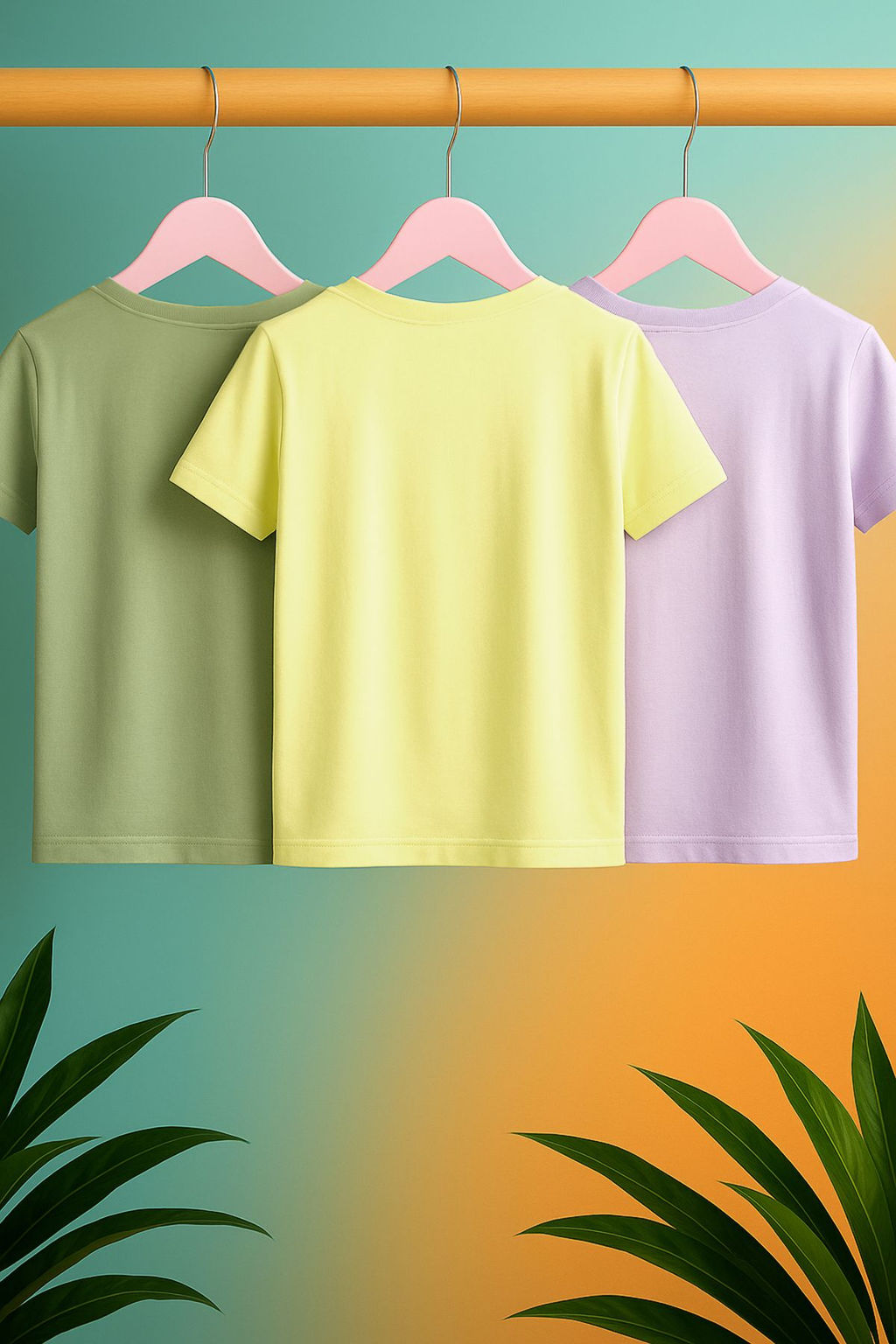 Gul Kurusu-Pudra-Ekru 3lu K?z Cocuk %100 Pamuk Basic K?sa Kol Orme T-Shirt TKDSS25TS00023 - Trendyolmilla фото 2