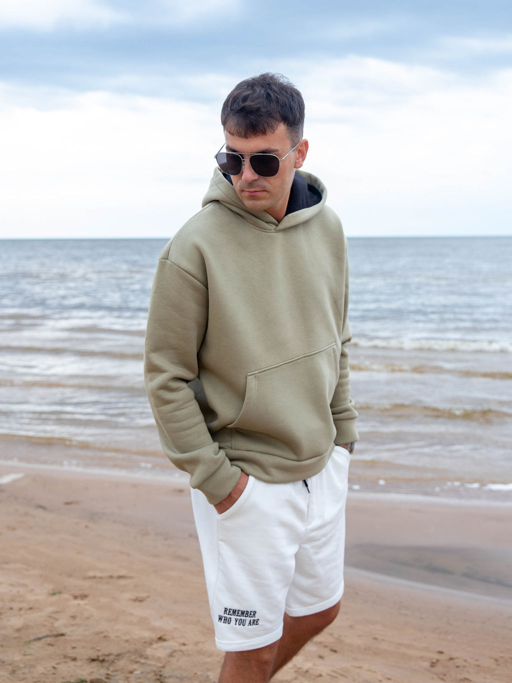 Худи оверсайз К201 Олива