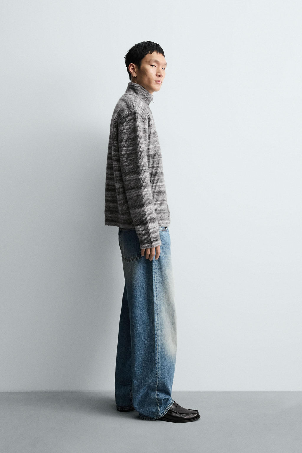 STRIPED JACQUARD CARDIGAN