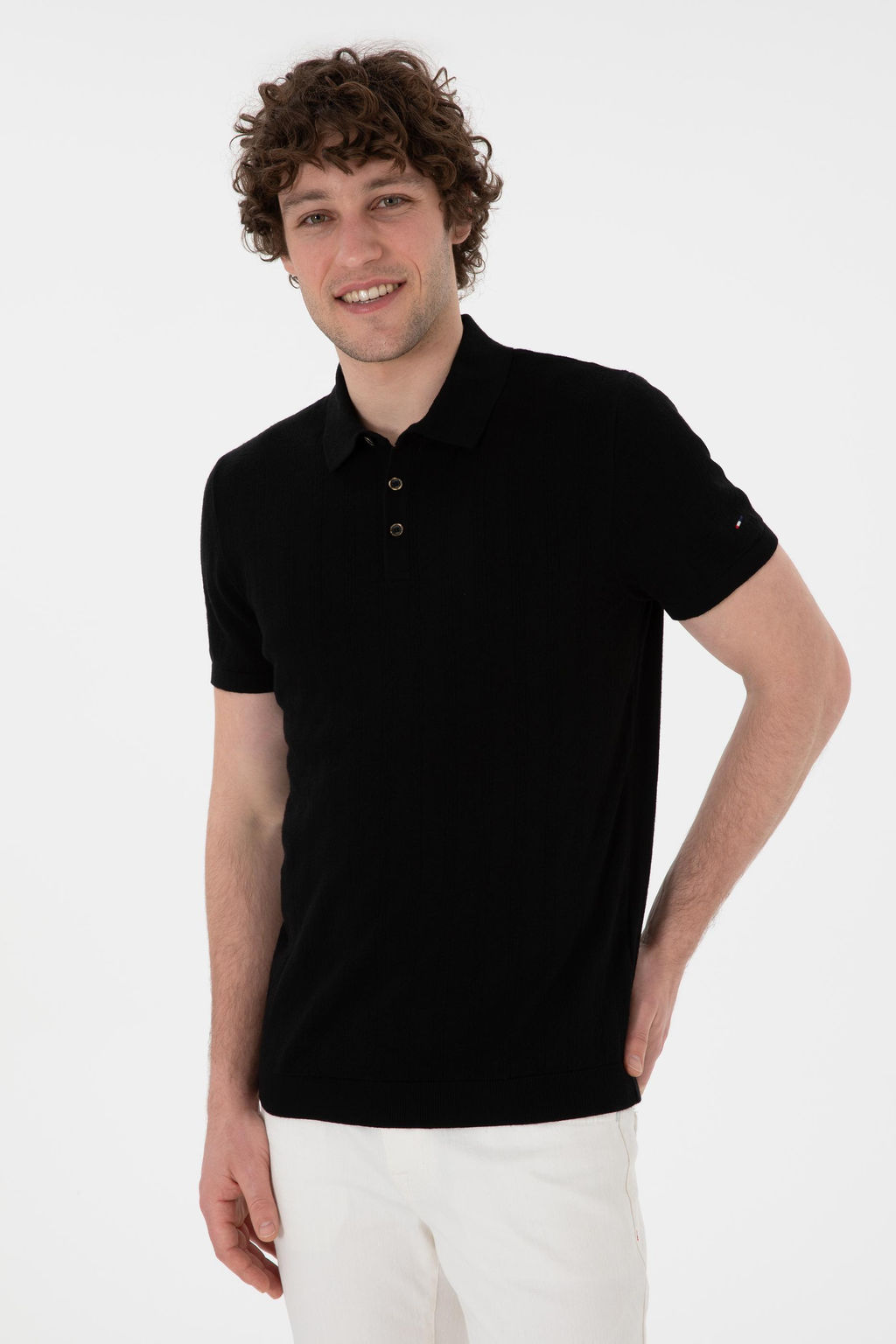 Erkek Slim Fit Polo Yaka Siyah Triko Ti__rt Sepette S_rpriz _ndirim - U.s. polo assn фото 3