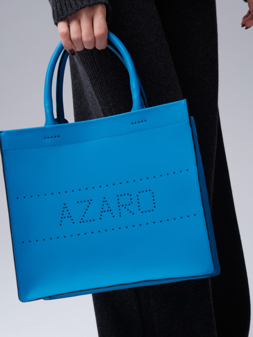 Сумка кожаная Azaro 30586 голубая река