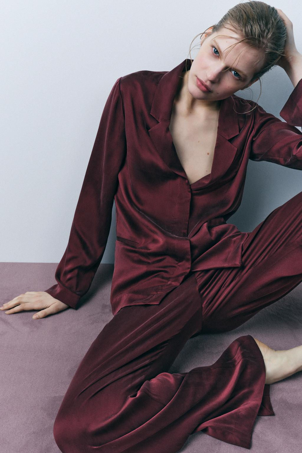 SILK PYJAMA SHIRT - Zara фото 3