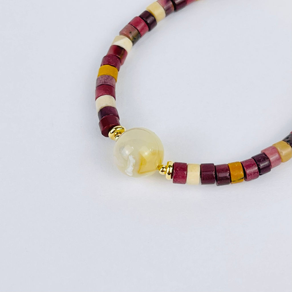 Браслет из Яшмы (Мукаит) и Агата 16,5 см +