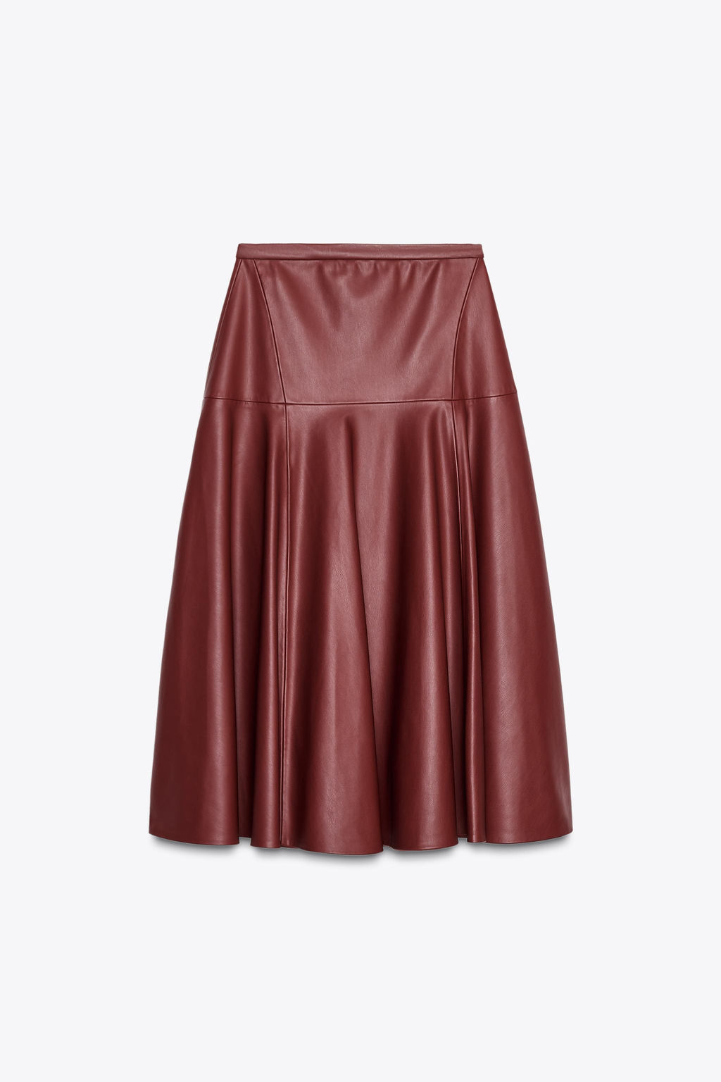 ZW COLLECTION LEATHER EFFECT MIDI SKIRT - Zara фото 5