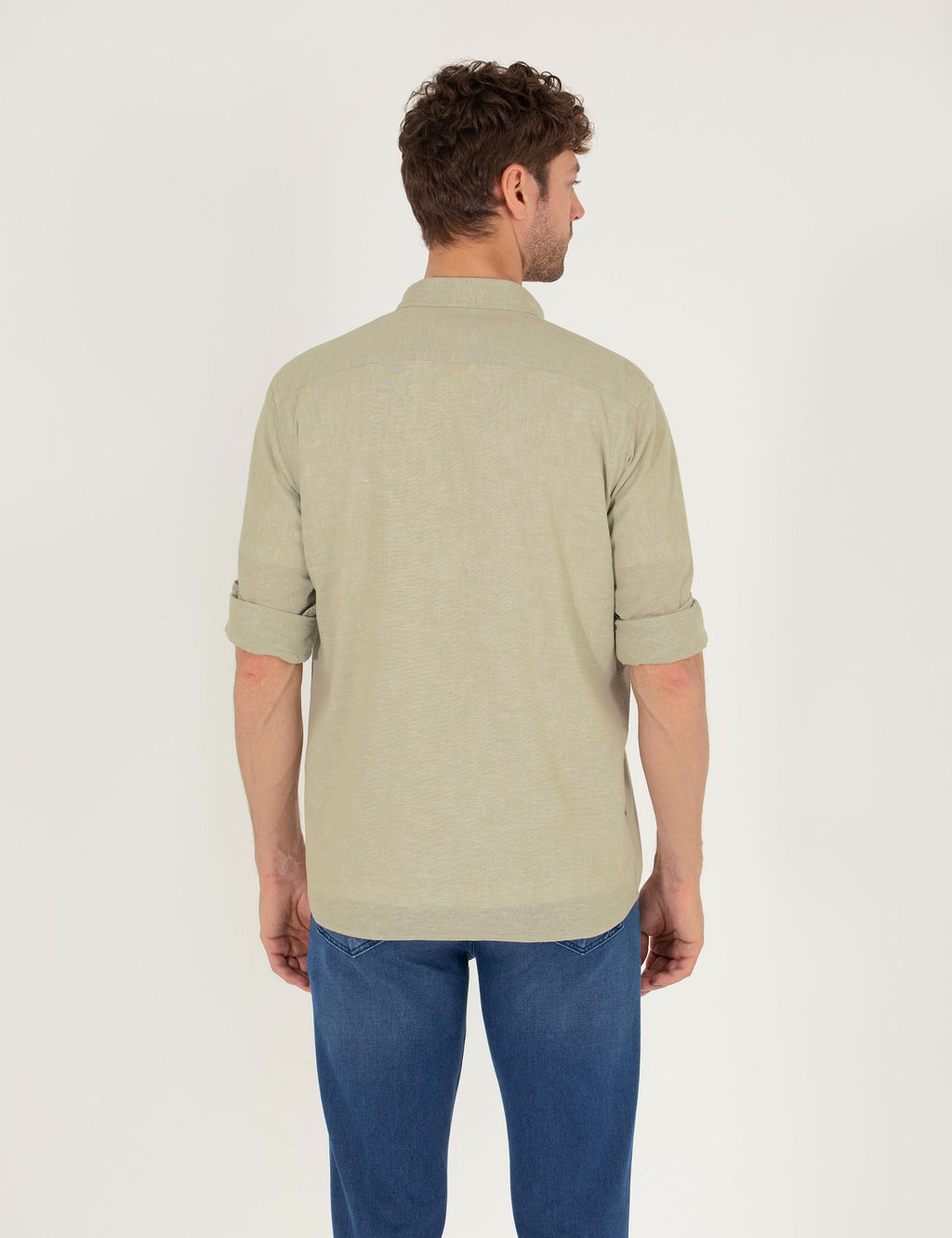 Haki Regular Fit Uzun Kollu G_mlek - Pierre cardin фото 5