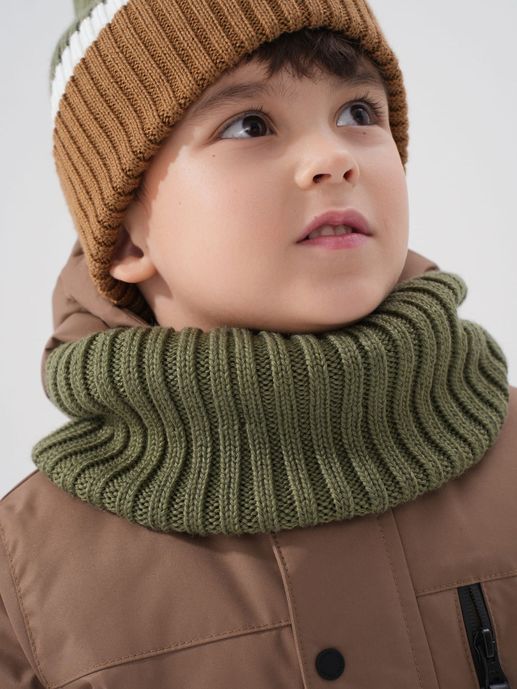 Снуд из смесовой шерсти Полынь вертикальная вязка