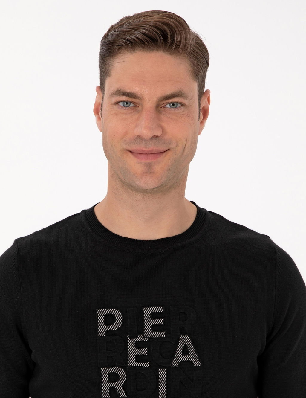 Siyah Slim Fit Bisiklet Yaka Triko Kazak - Pierre cardin фото 2