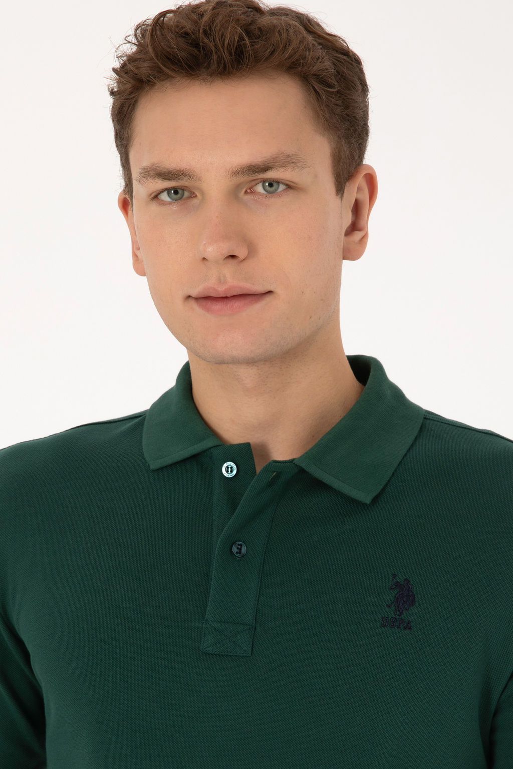 Erkek Slim Fit Polo Yaka Koyu Ye_il Basic Sweatshirt - U.s. polo assn фото 16