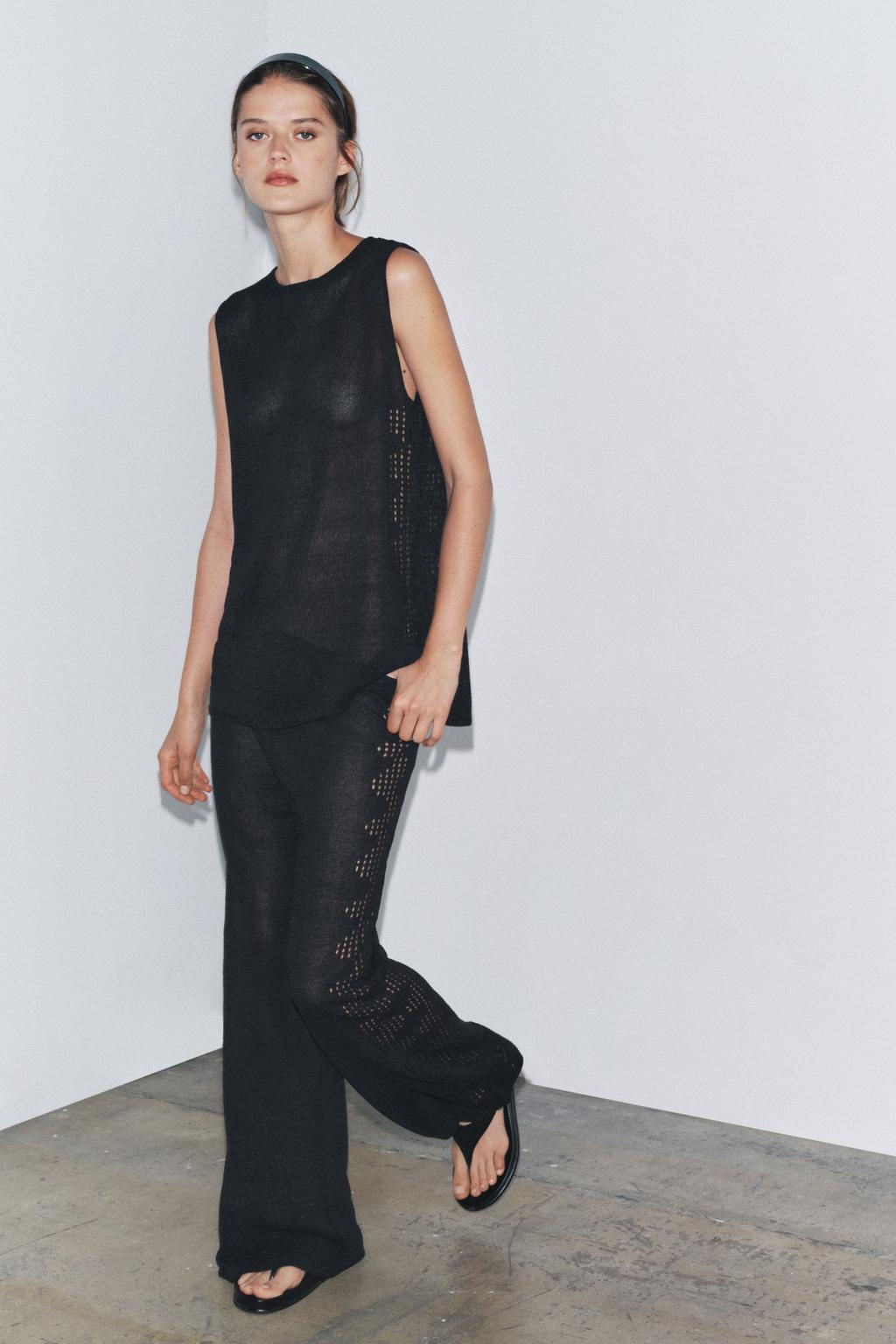 POINTELLE KNIT TOP WITH SIDE DETAIL - Zara фото 5