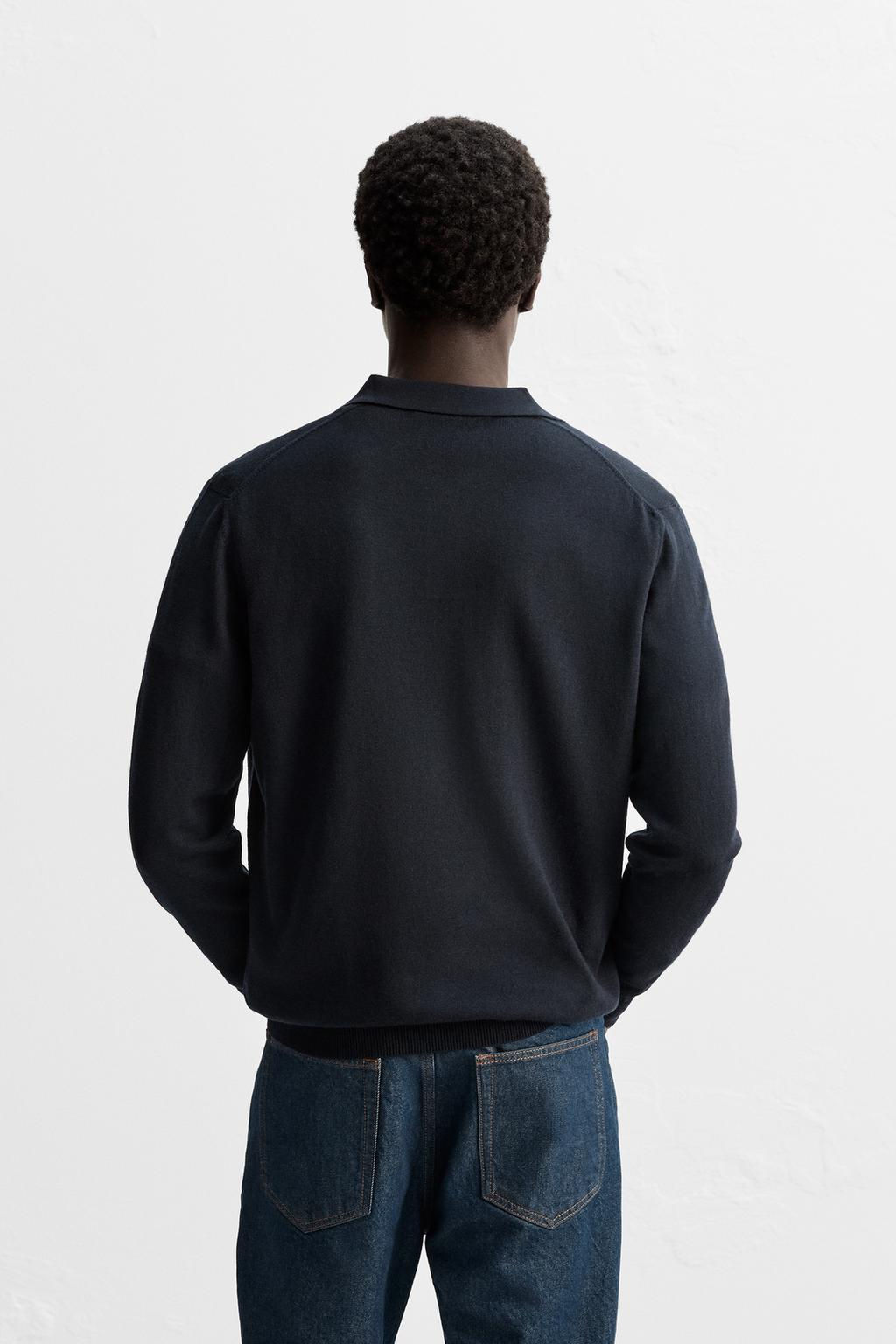 MERINO WOOL KNIT POLO SHIRT - Zara фото 3