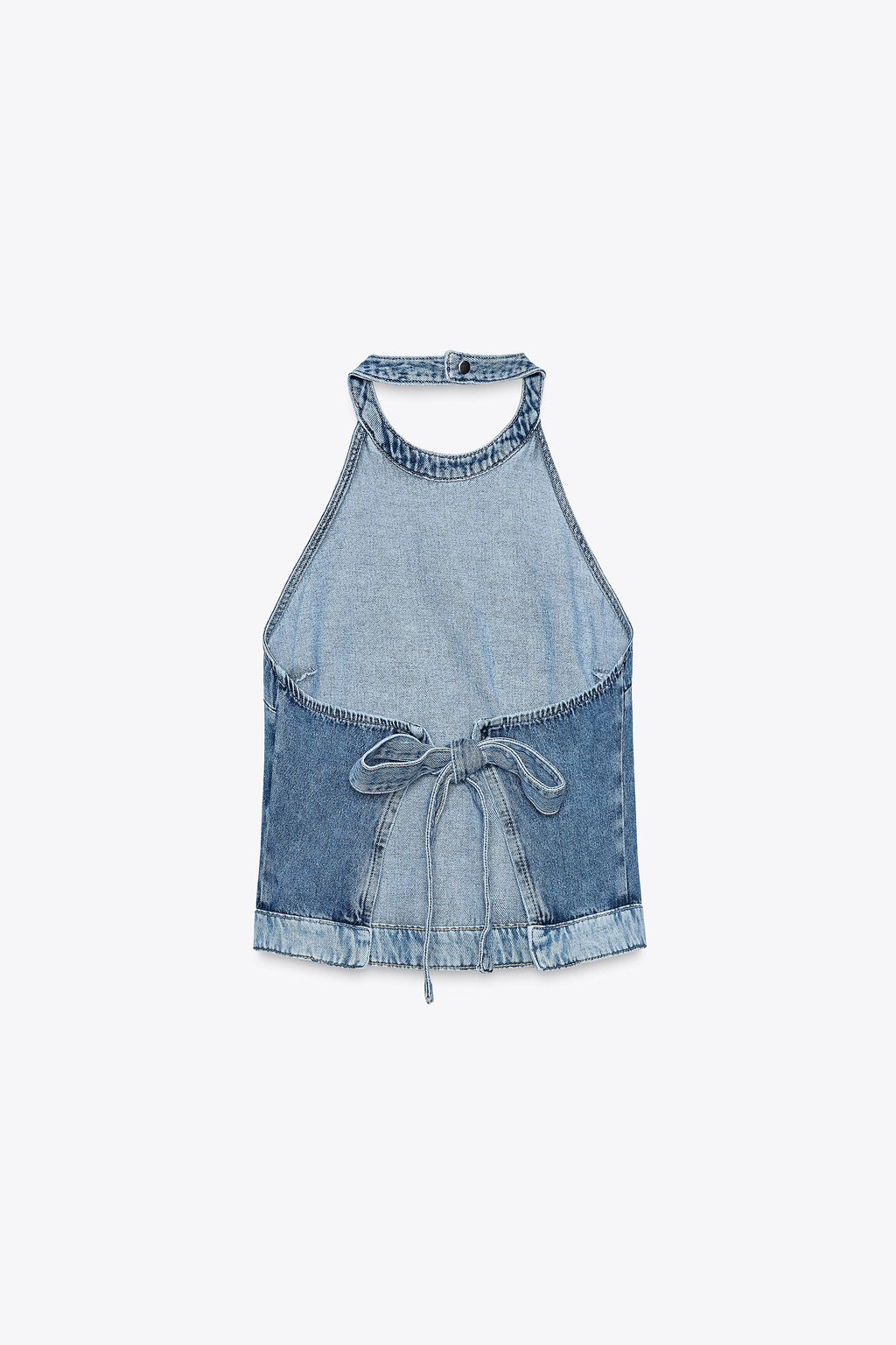 Z1975 HALTER DENIM PATCHWORK TOP - Zara фото 8