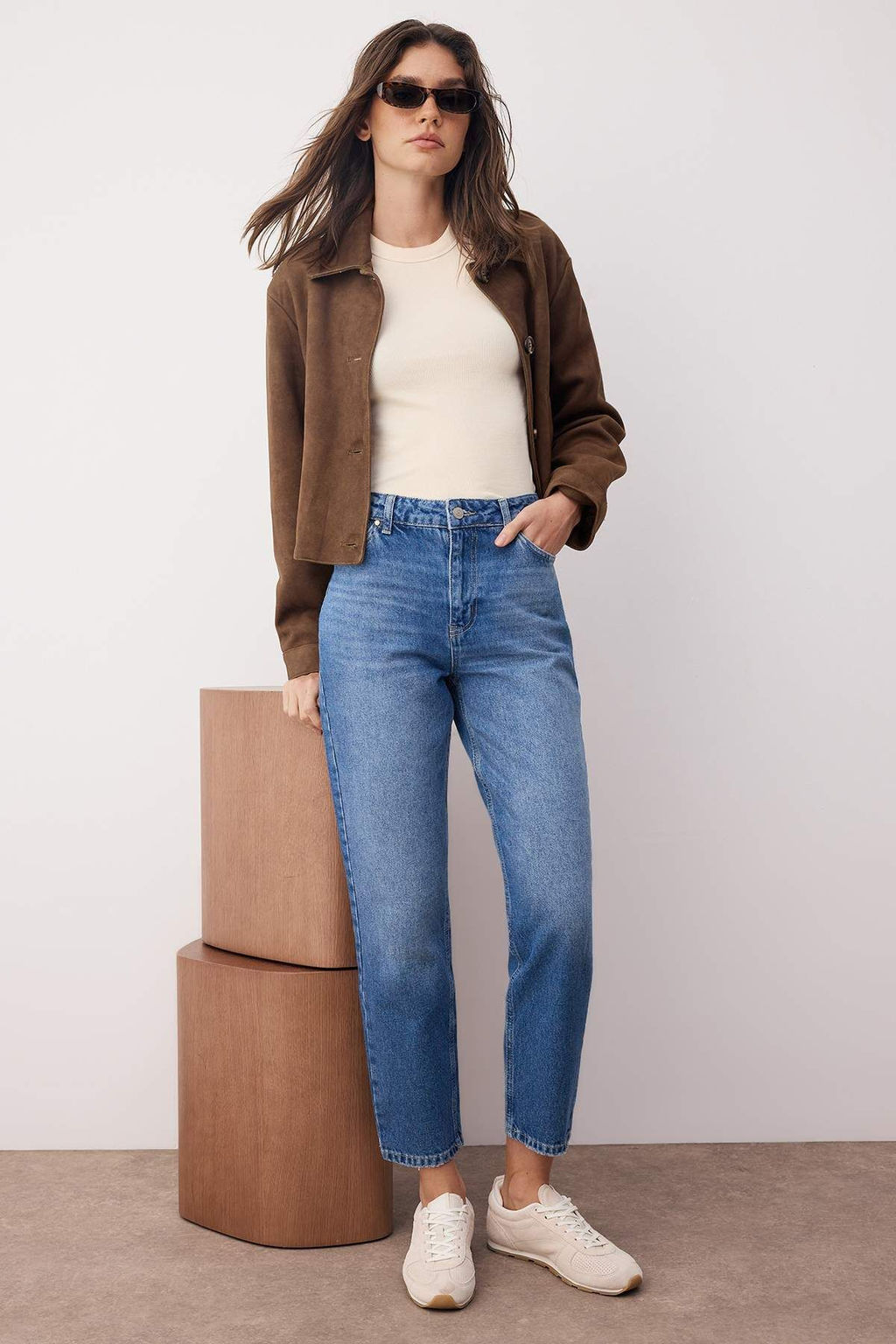 Gece Mavisi Yuksek Bel Yeni Mom Jeans TWOAW26JE00054 - Trendyolmilla фото 10