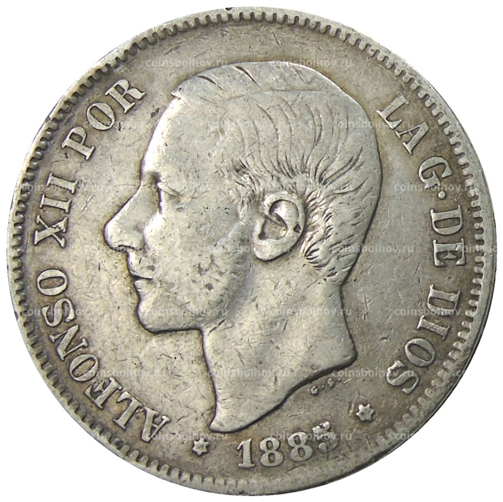 5 песет 1885 года Испания