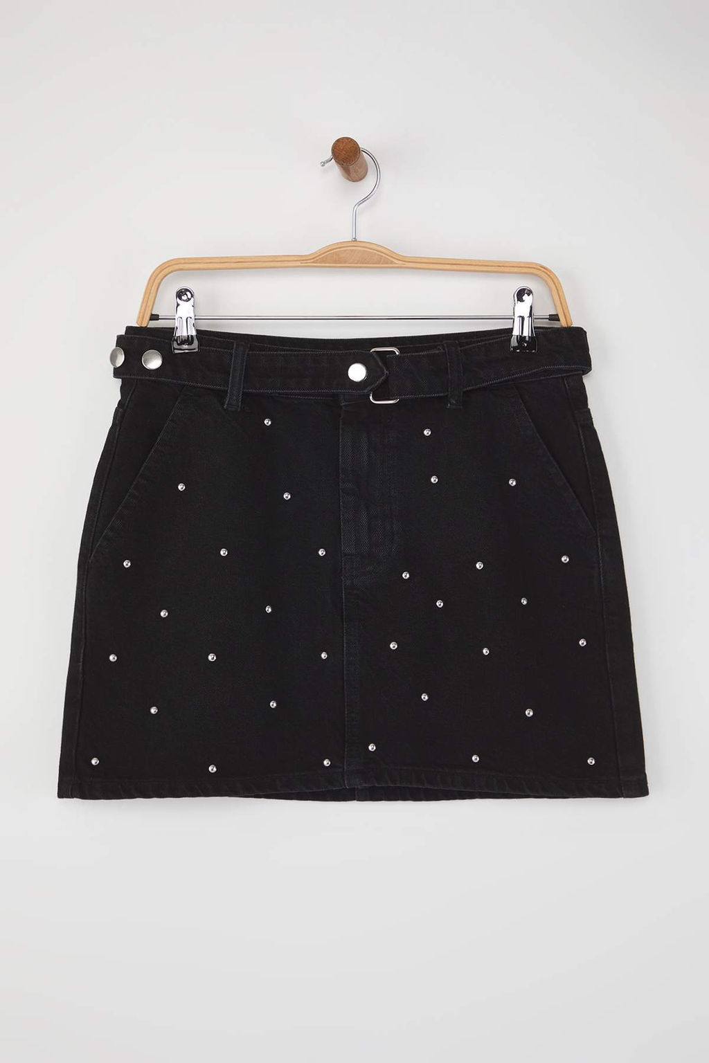 Wardrobe Essentials Siyah Aksesuar Detayl? Mini Denim Etek TWOAW26ET00075