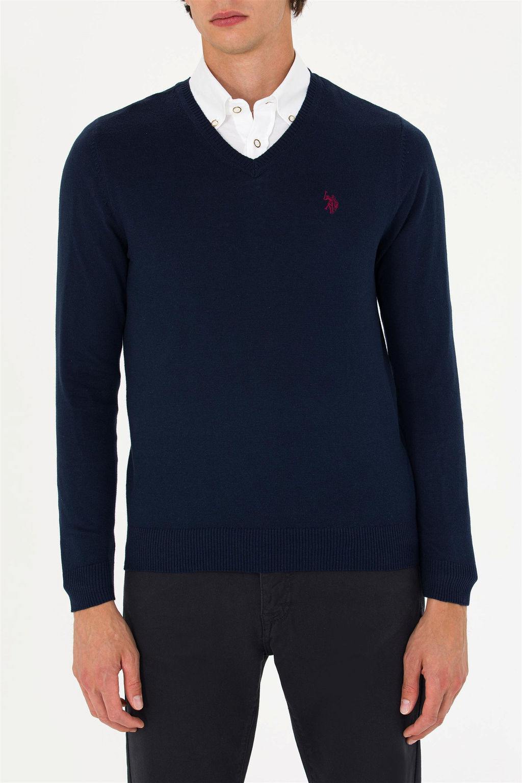 U. S. Polo Assn Мужской темно-синий базовый свитер - U.s.polo assn фото 7