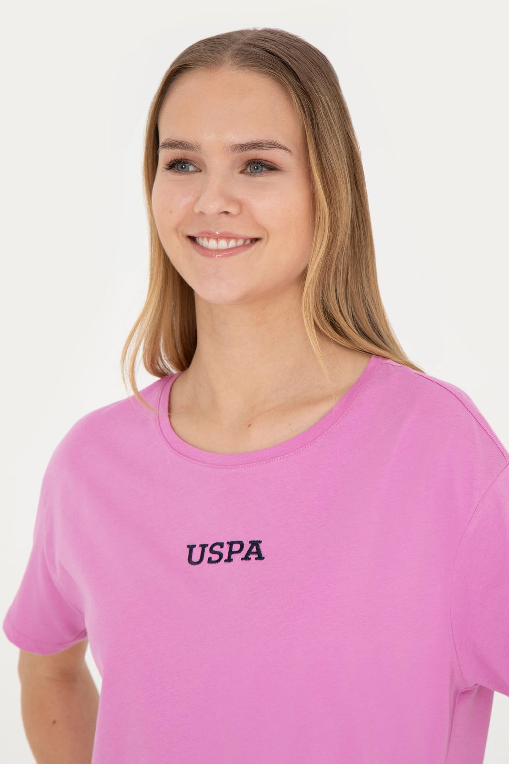 Женская фиолетовая футболка с круглым вырезом - U.s. polo assn фото 9