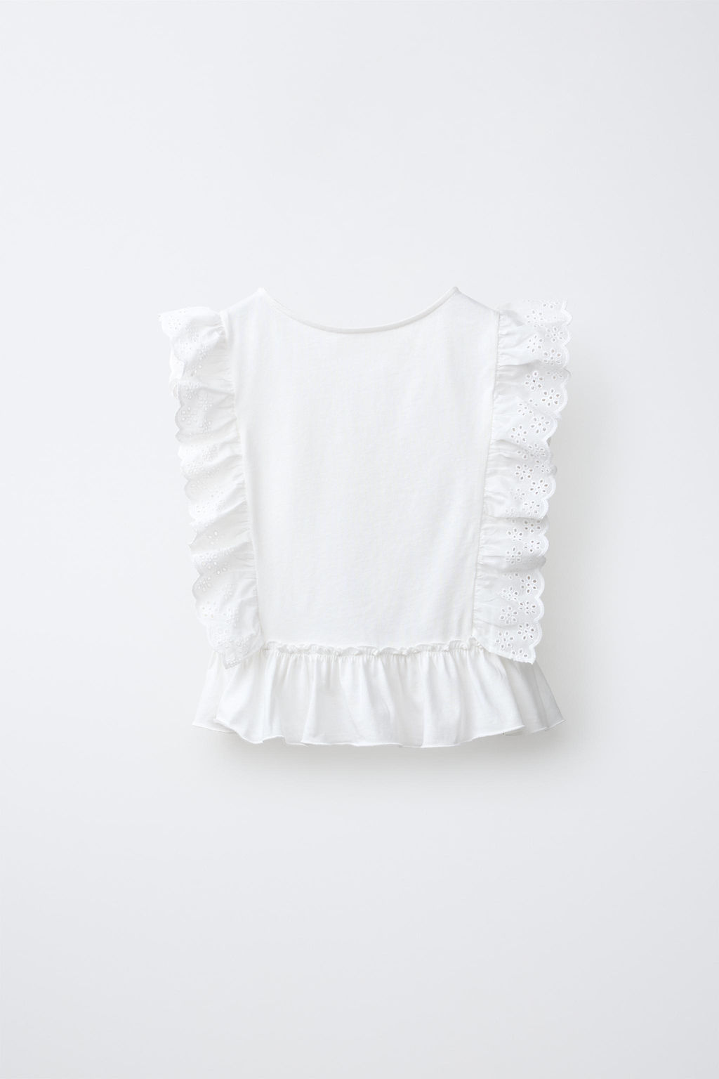 CAMISETA BORDADO SUIZO / Blanco