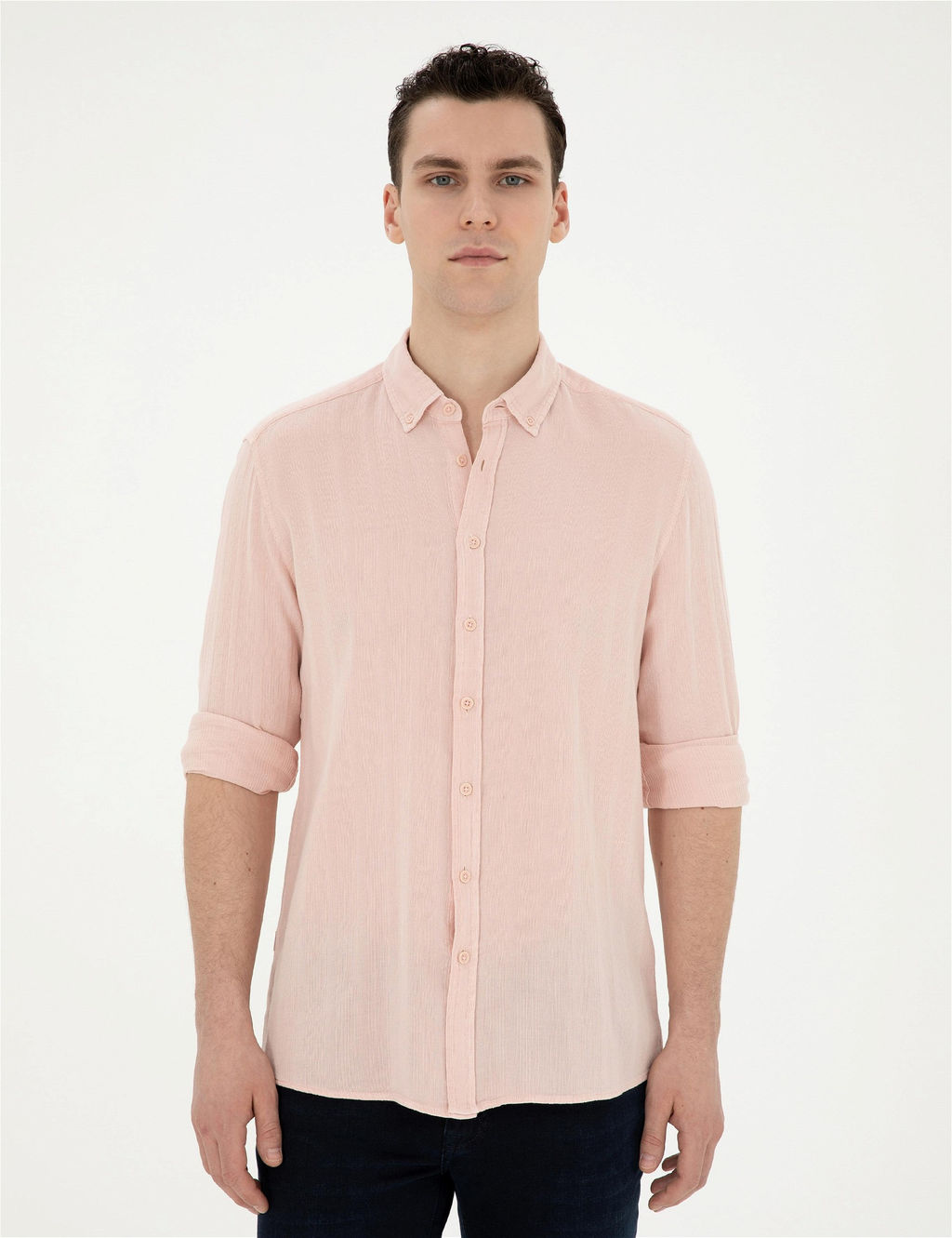A__k Pembe Regular Fit Uzun Kollu G_mlek