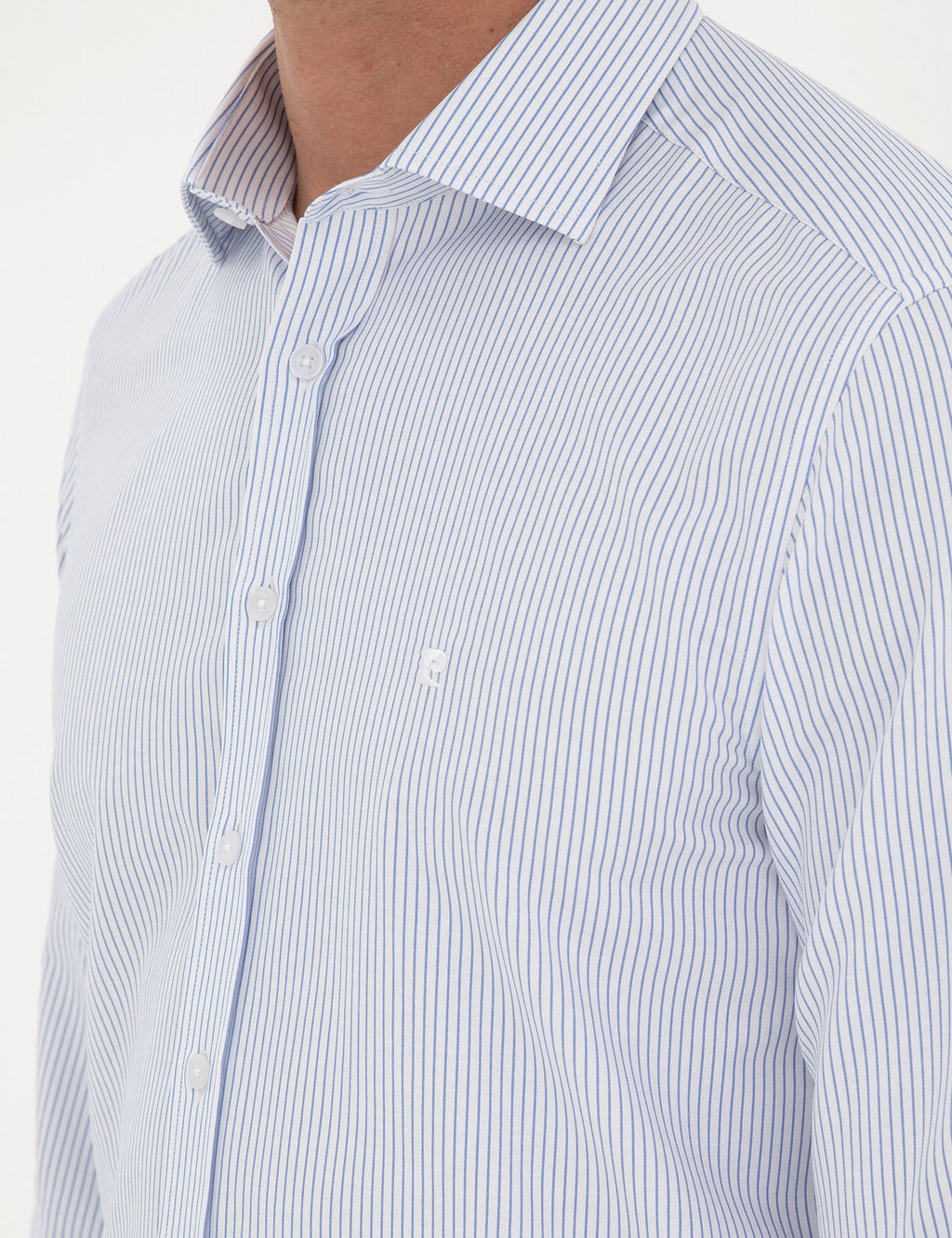 A__k Mavi Slim Fit Uzun Kollu G_mlek