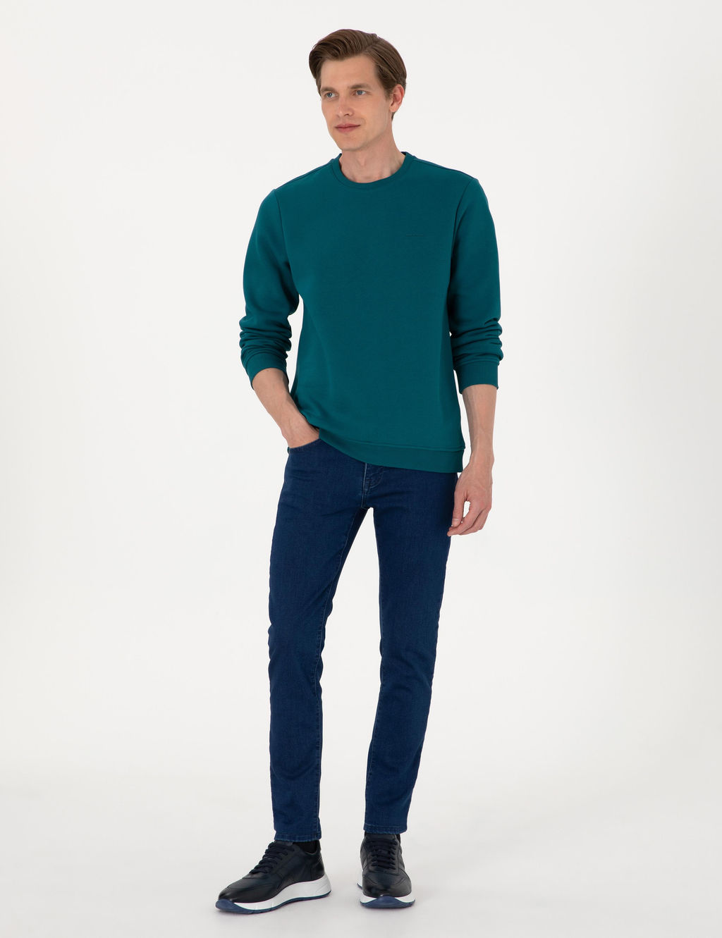 Z_mr_t 3 _plik Regular Fit __i Polarl_ Bisiklet Yaka Basic Sweatshirt