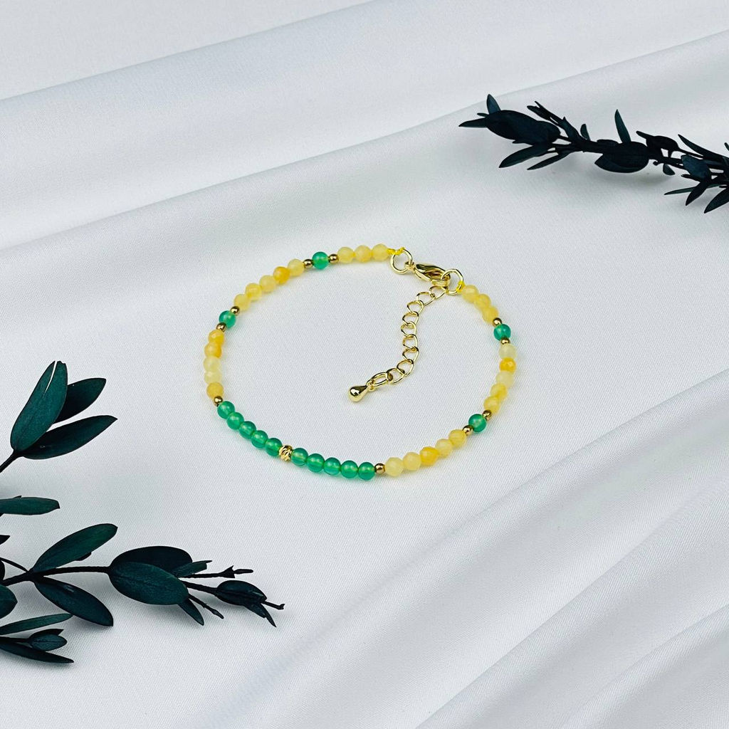 Браслет из Кварца и Агата тон. 17 см +