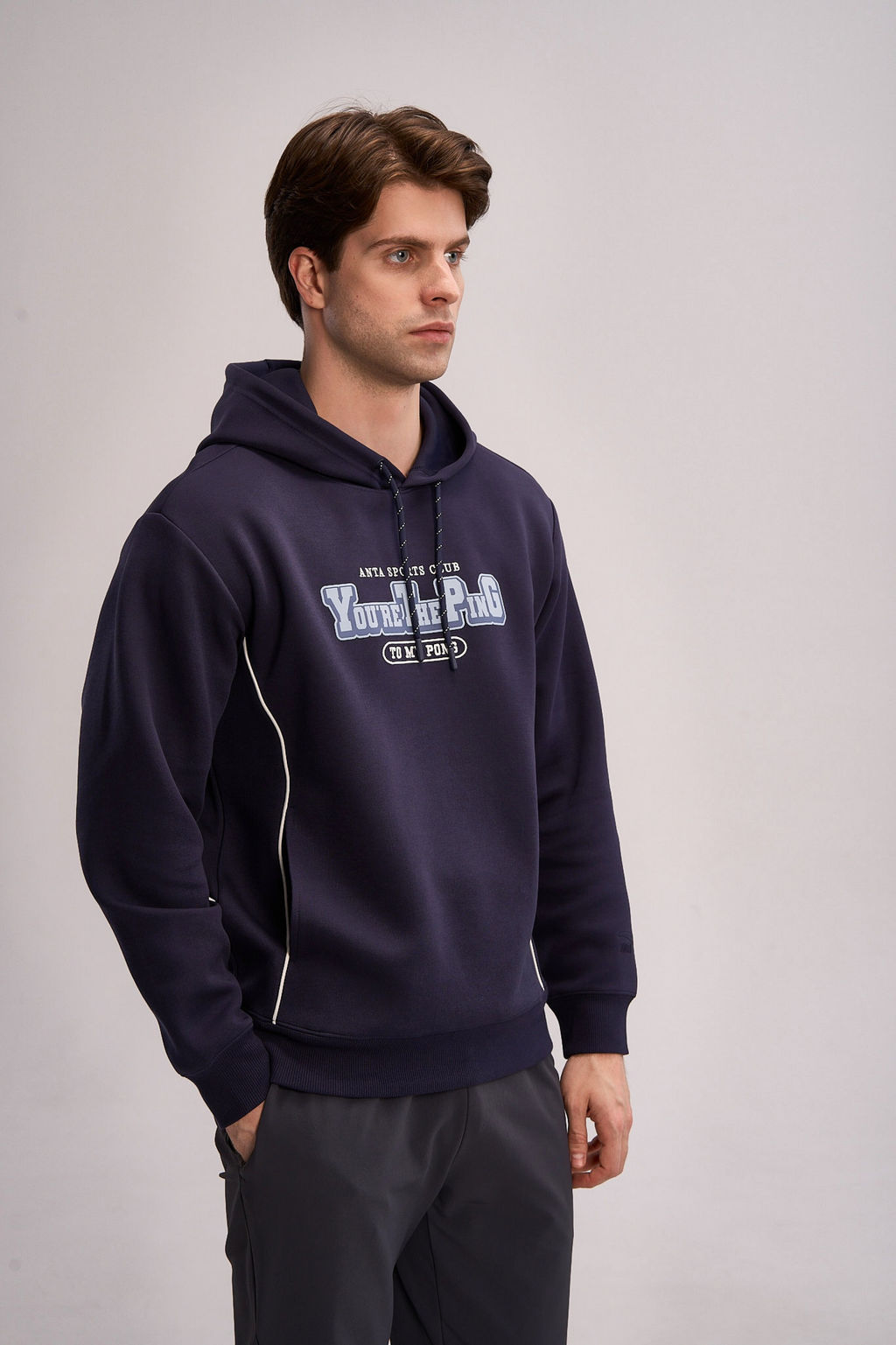 Худи Синий ANTA SPORTS CLUB Sweat Hoodie  фото 3