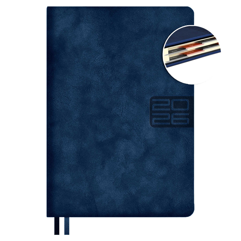 Ежедневник датированный 2026 ESCALADA, #ДУМАЙ КАК МИЛЛИАРДЕР, А5, 176 л., арт. 70242/ 15 ТИВОЛИ ГЛОСС СИНИЙ
