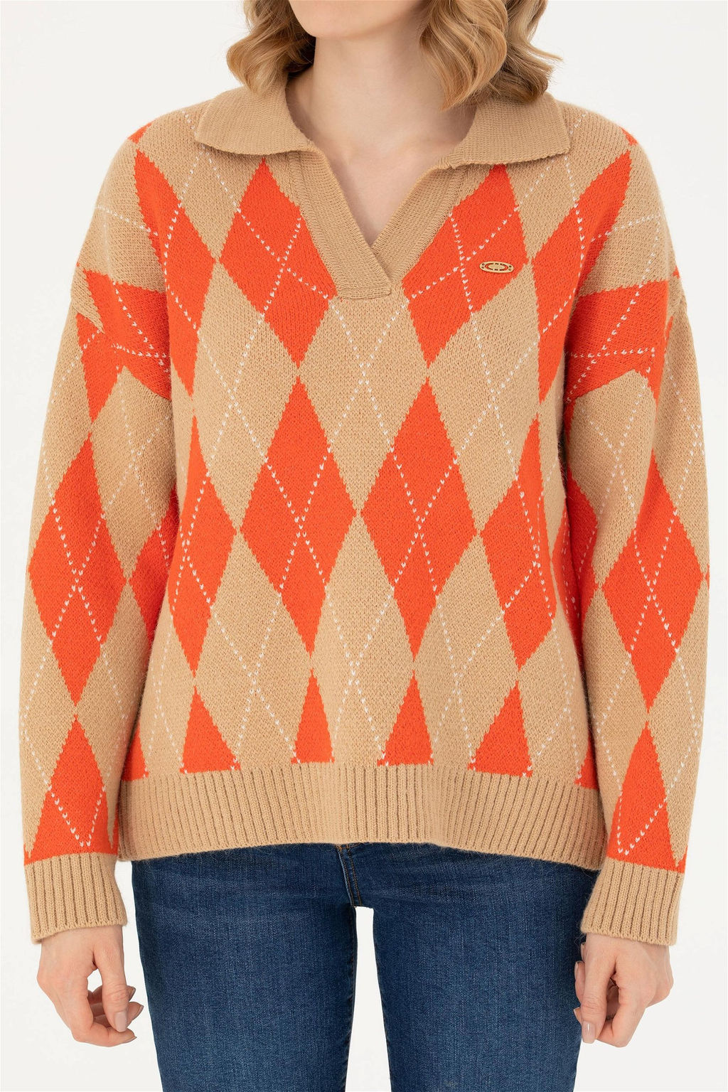 Женский свитер песочного меланжа - U.s. polo assn фото 13