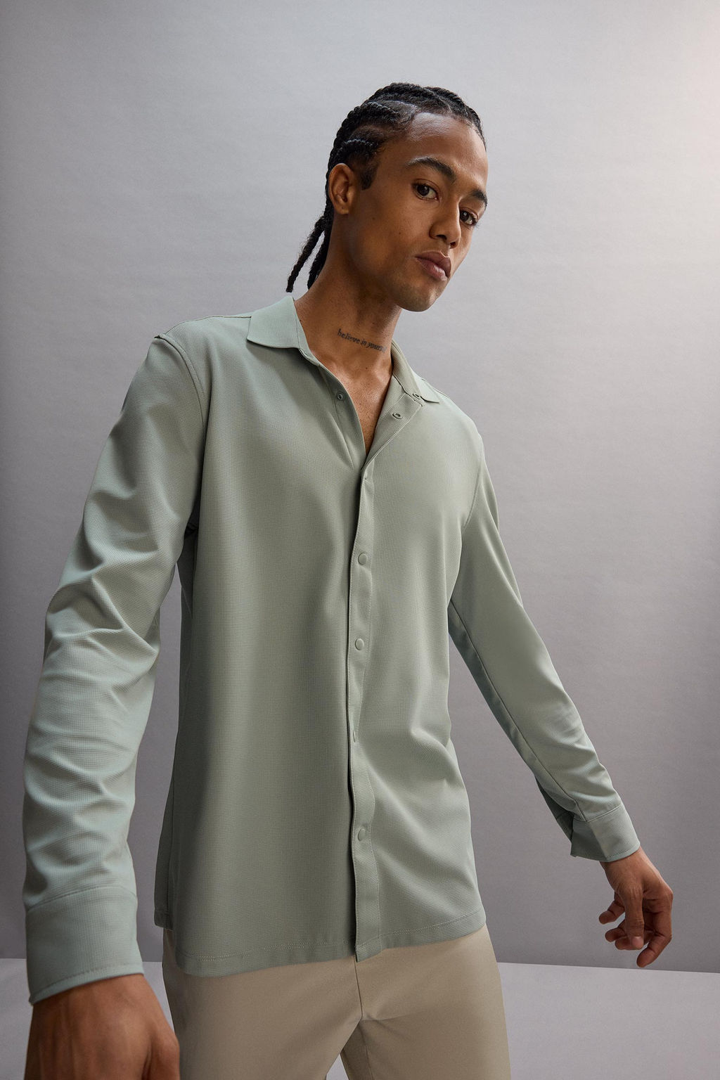 SLIM FIT Uzun Kollu G_mlek - Defacto фото 4