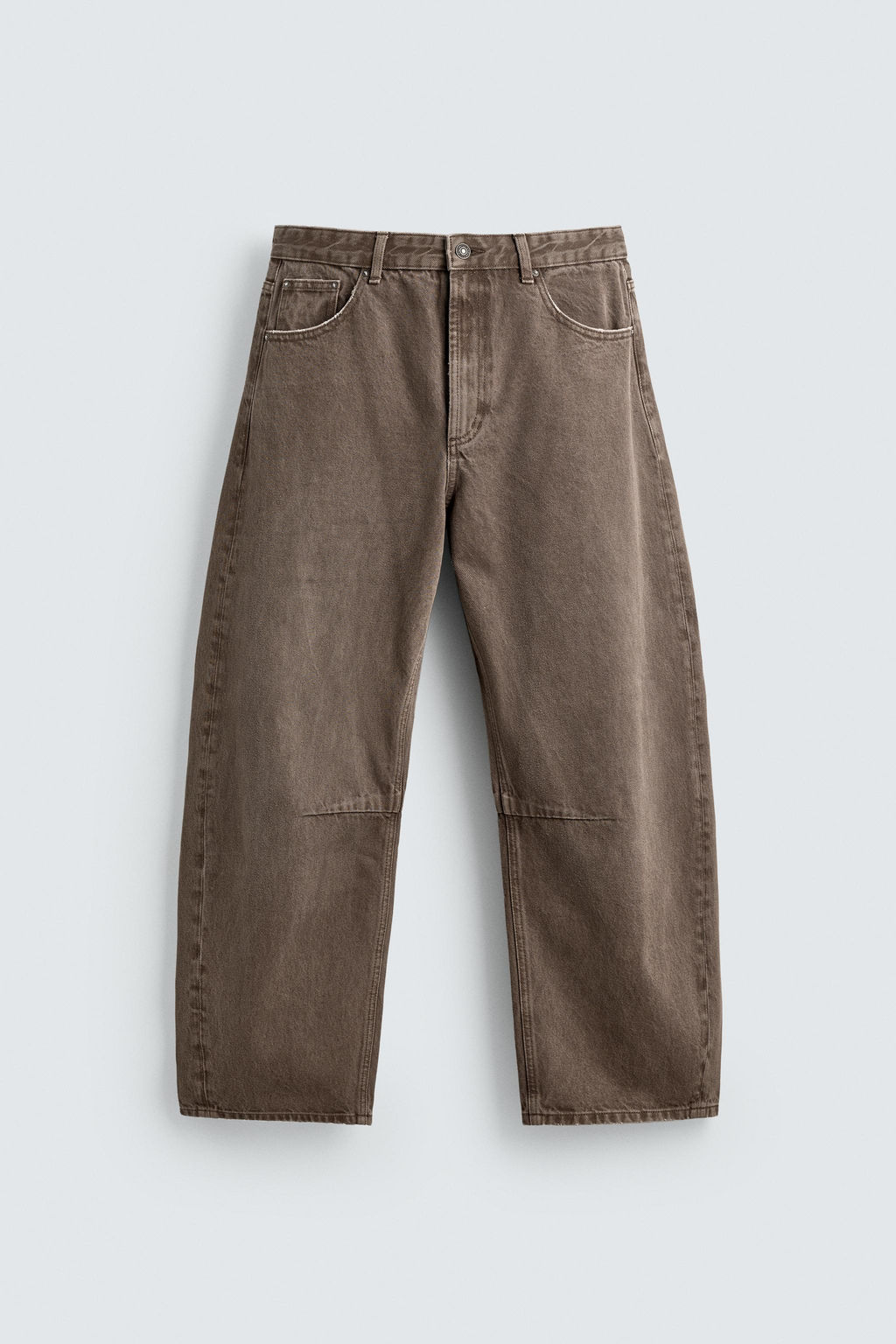 PANTAL?N BARREL FIT / Marr?n - Zara фото 8