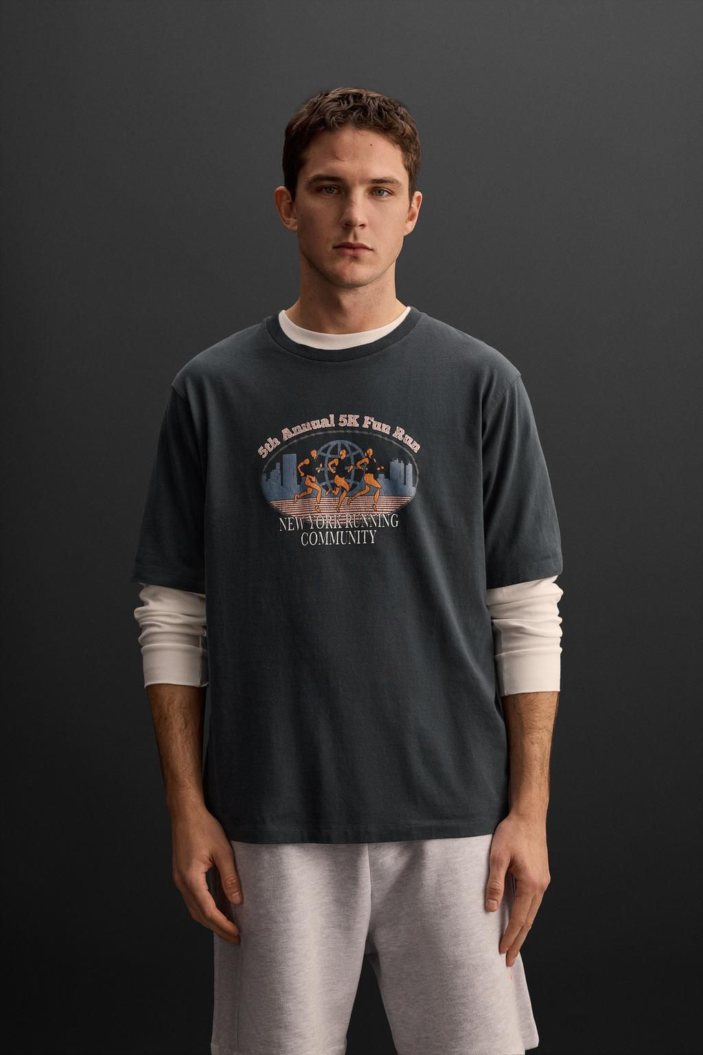 RUNNING GRAPHIC PRINT T-SHIRT - Zara фото 2