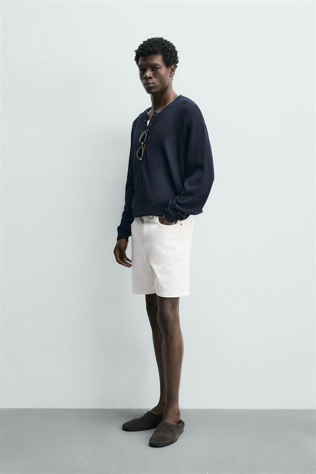 BERMUDA DENIM REGULAR FIT / Blanco roto - Zara фото 4