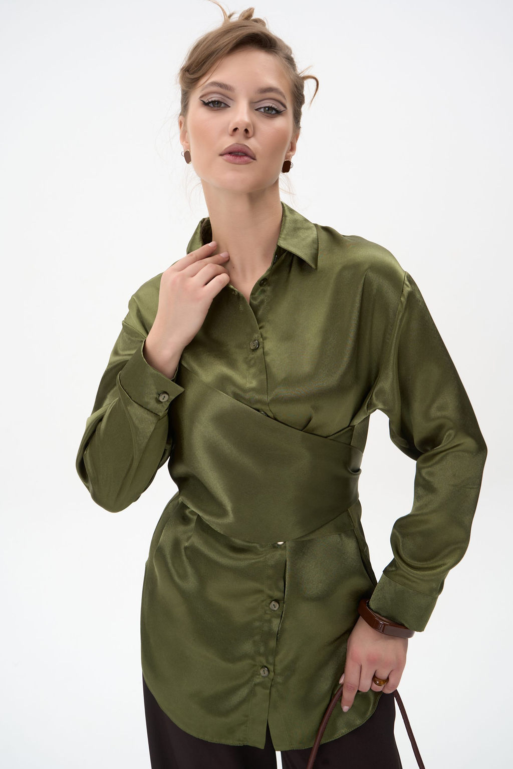 Рубашка Ямина (оливковый/уценка)