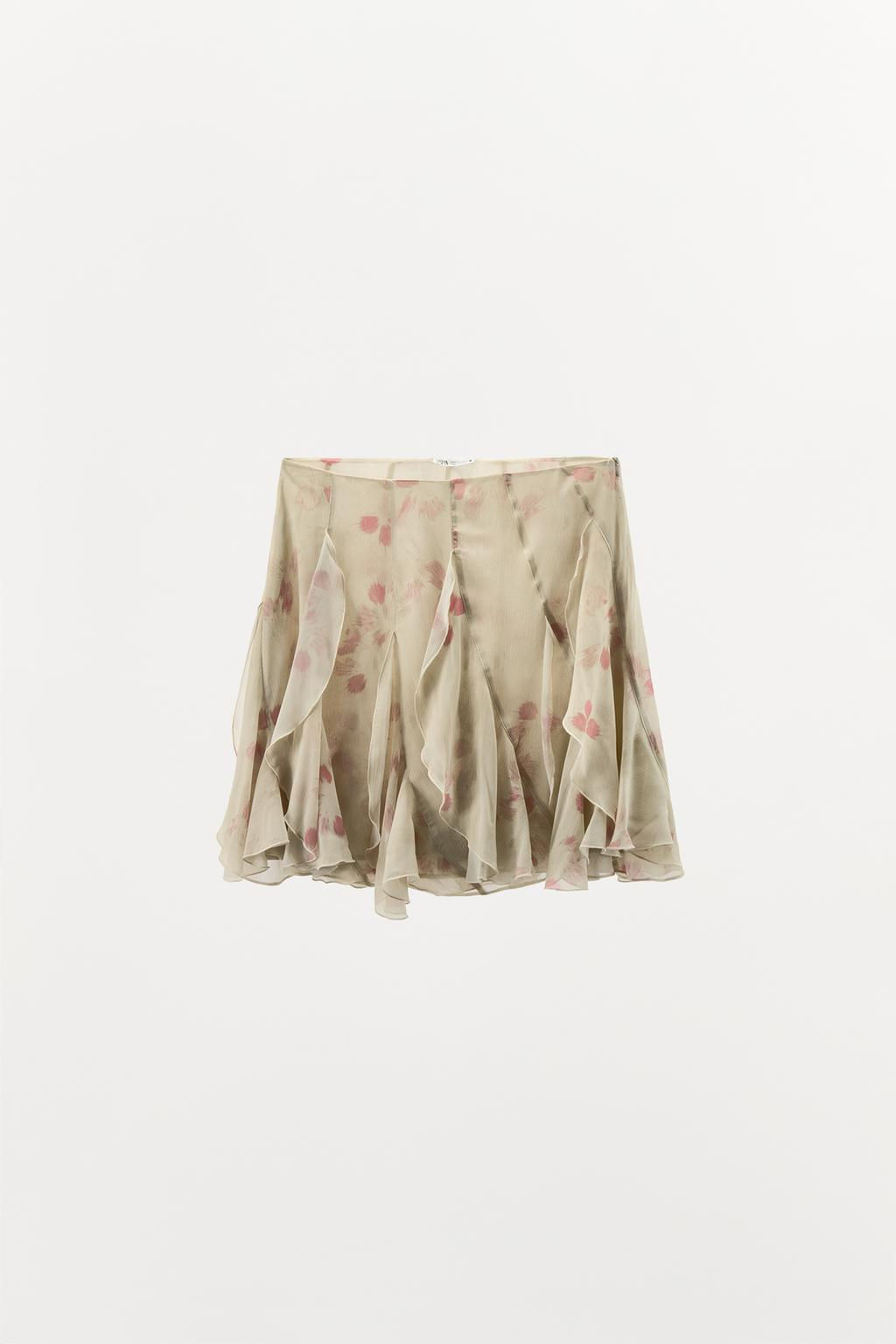 PRINTED RUFFLE SKIRT - Zara фото 4