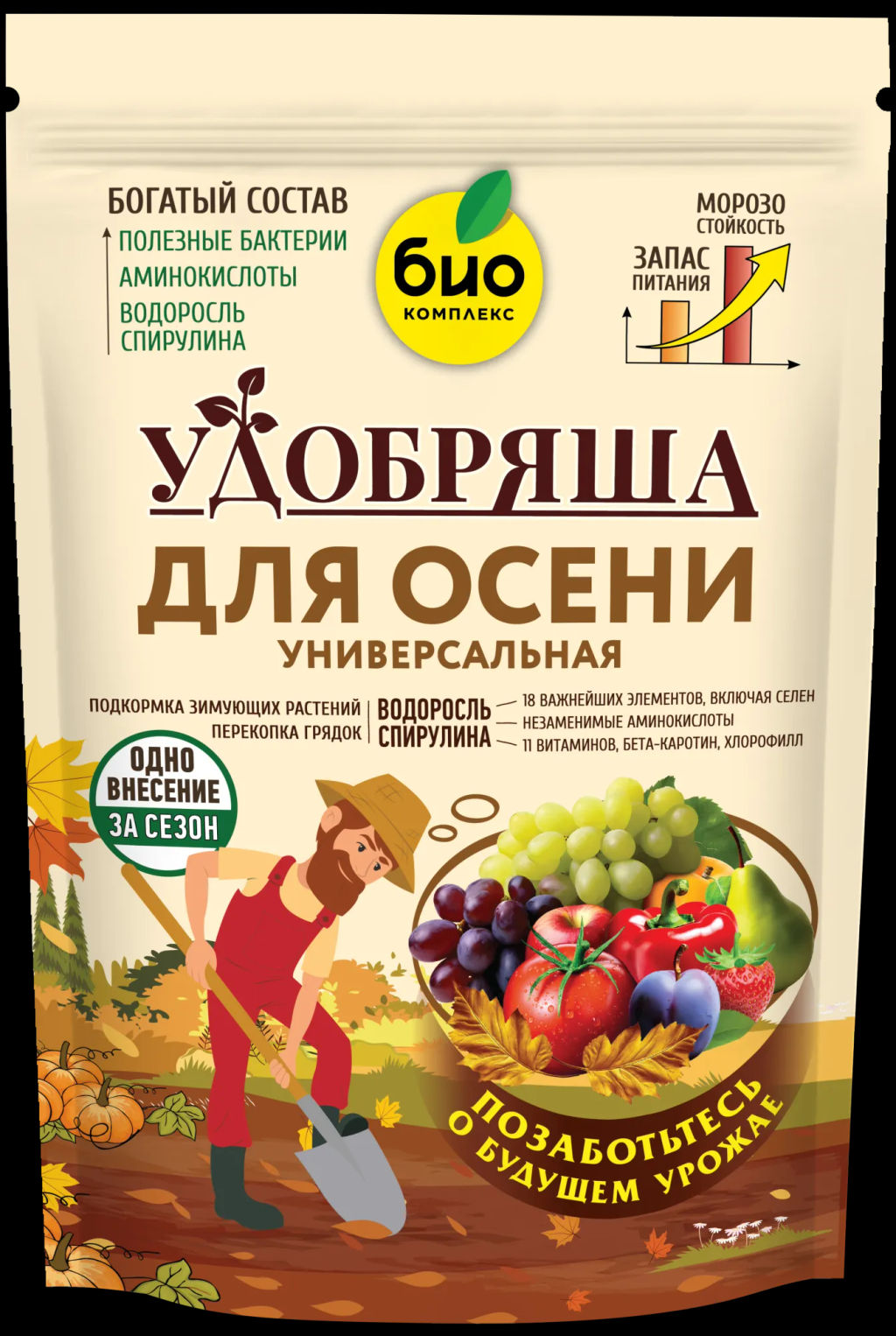 БИО-комплекс, ТМ Удобряша. Удобрение органическое Осеннее, (900 г)  фото 2