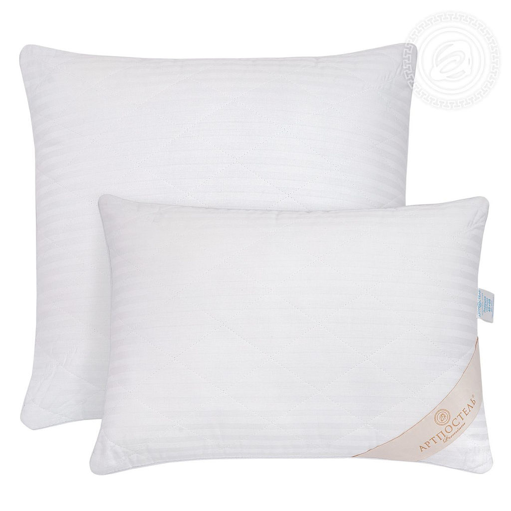 Подушка страйп-сатин Лебяжий пух 48*68/1 шт. Премиум (сатин)