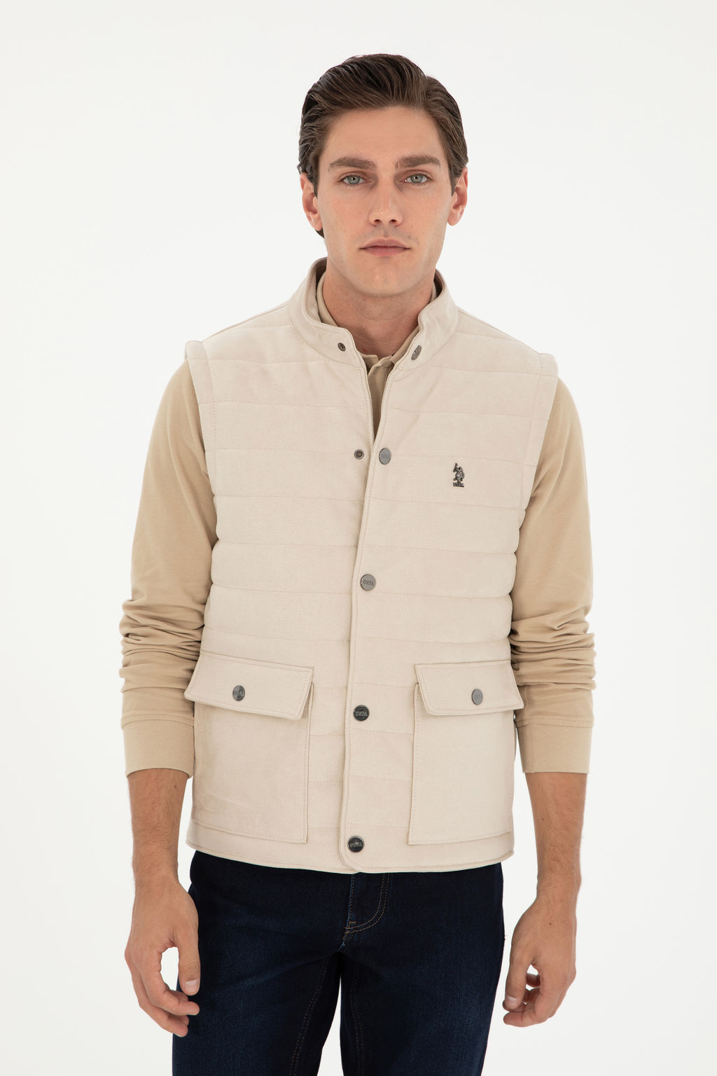 Erkek Bej Deri Ceket - U.s. polo assn фото 3