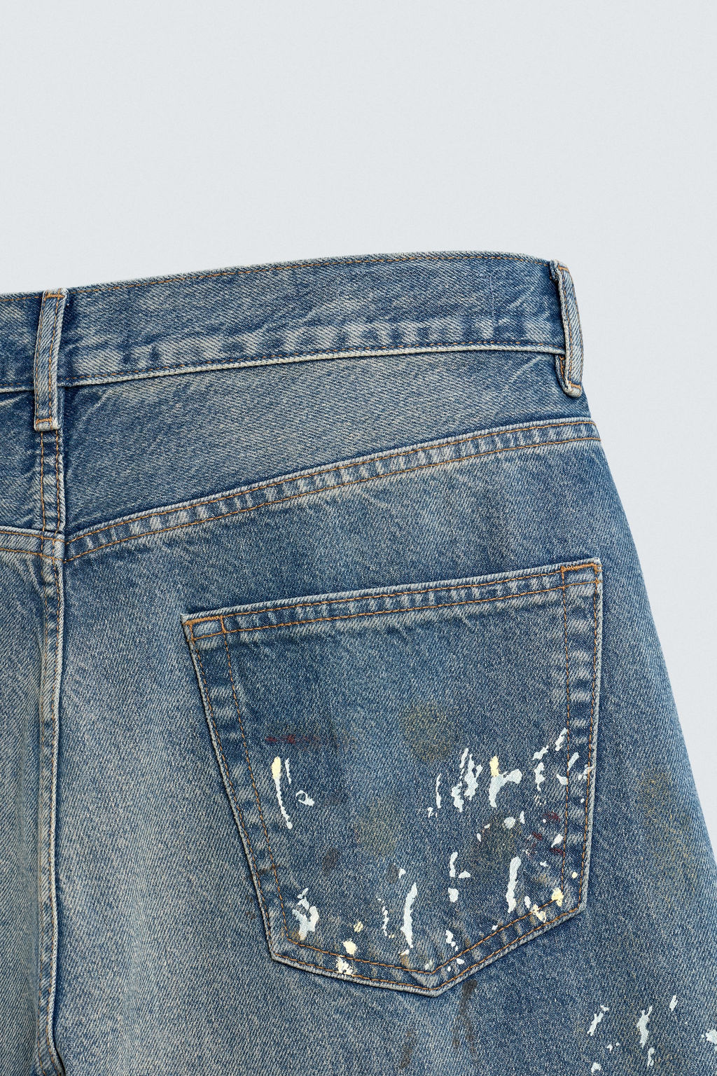 LOOSE FIT SPLATTER JEANS - Zara фото 10