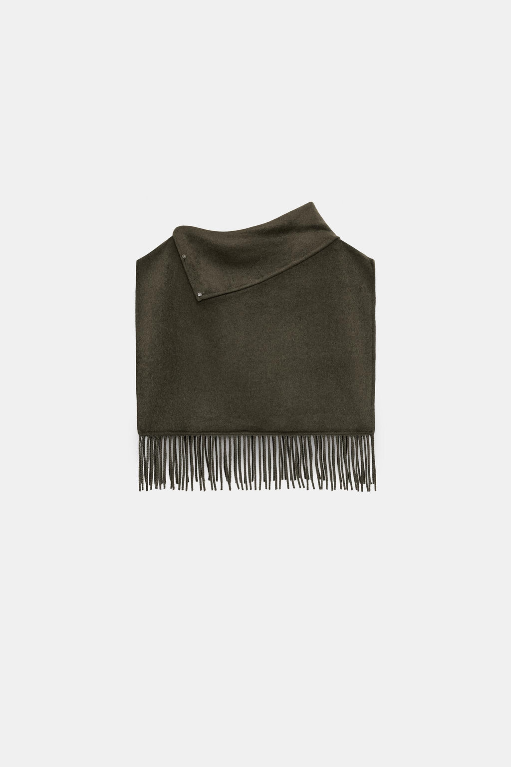 SHORT WOOL FRINGED CAPE - Zara фото 5