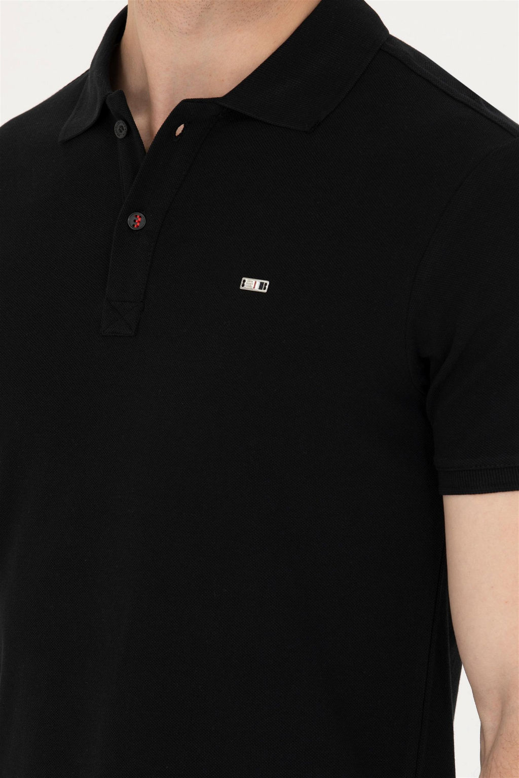 Мужская черная базовая футболка с воротником-поло - U.s. polo assn фото 7
