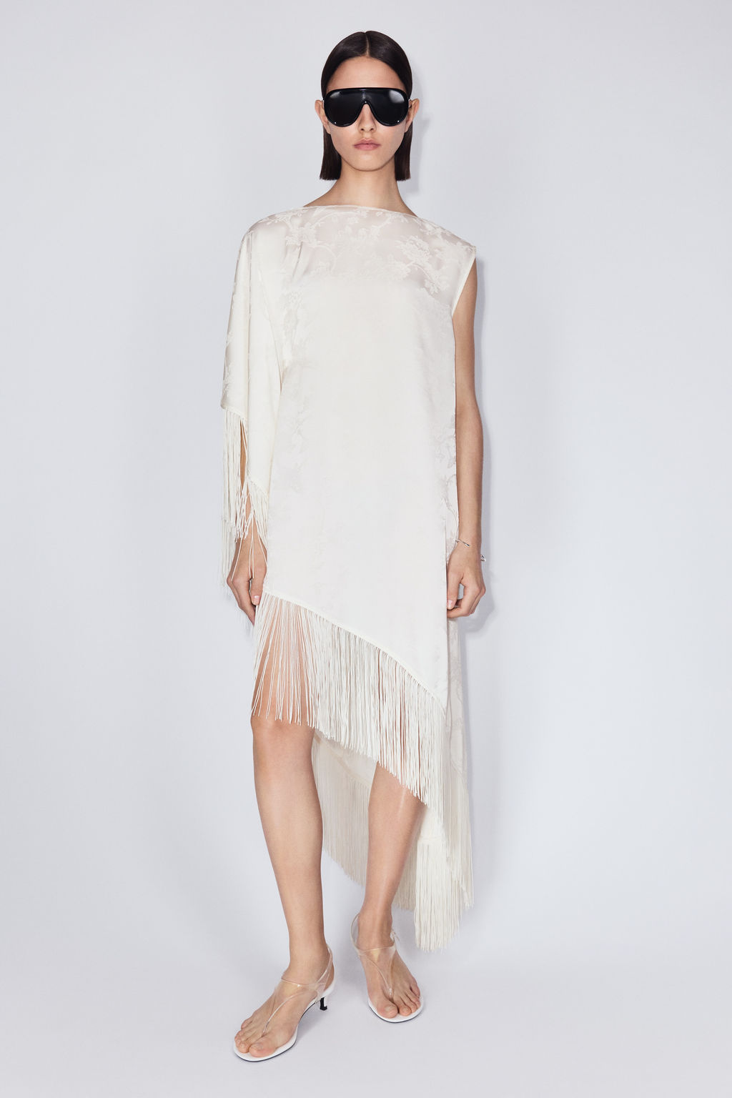Vestido caft?n de un hombro con flecos - H&m фото 2