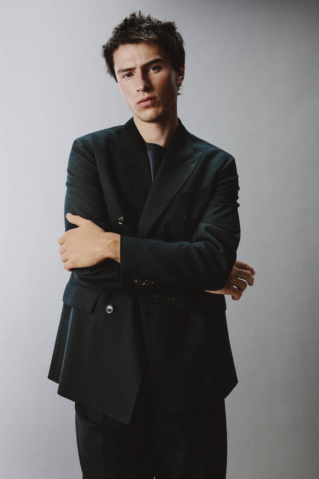 DOUBLE-BREASTED WOOL BLEND SUIT BLAZER - Zara фото 5