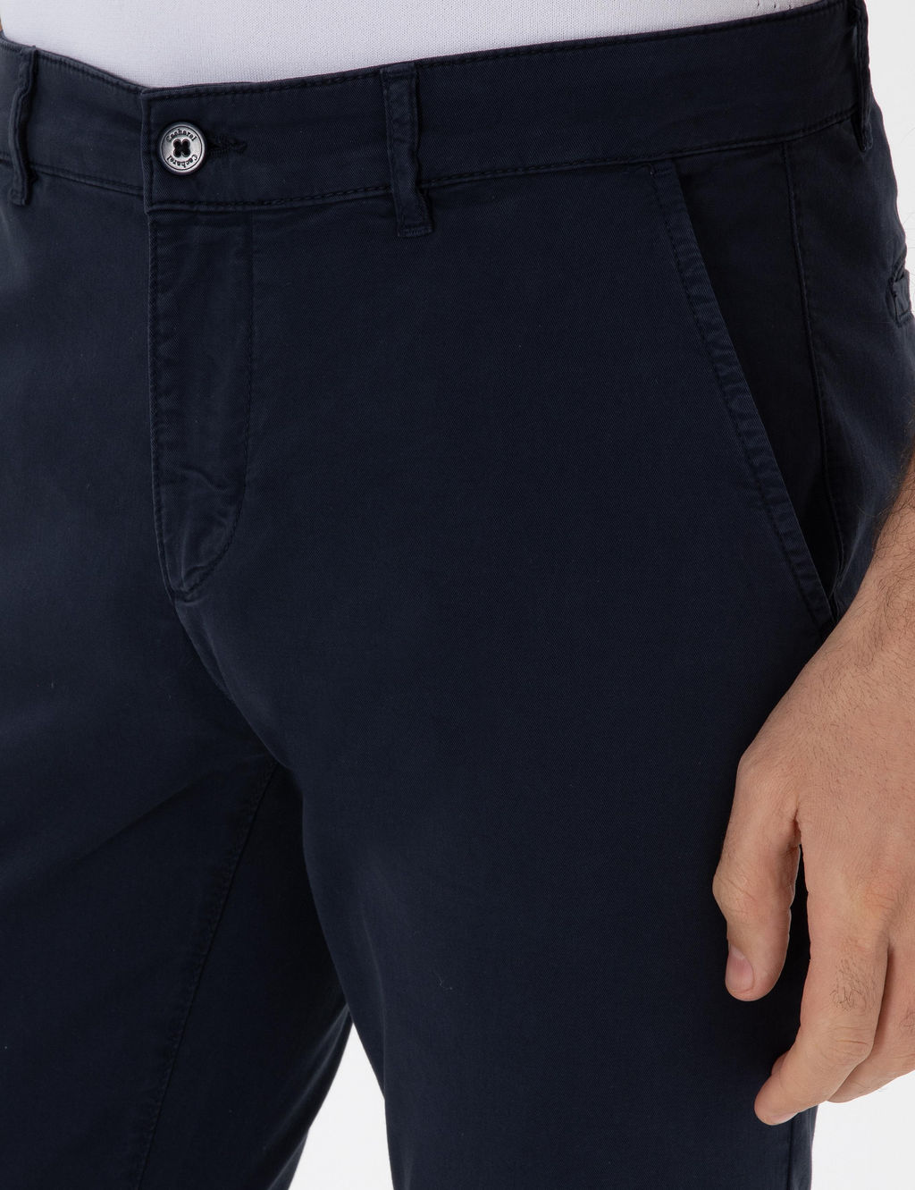 Lacivert Slim Fit Pamuk Kar___ml_ Kanvas Pantolon - Cacharel фото 5