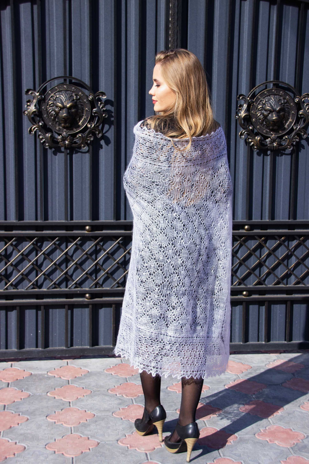 401 Паутинка Снежинка белая 90см*90см - Оренбургский пуховый узор фото 2