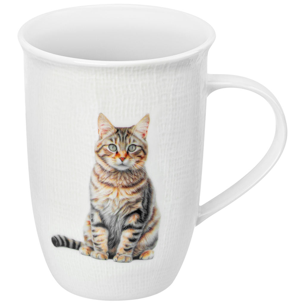 Кружка 450 мл 12*9*12,5 см "Кошка Анфиса", NEW BONE CHINA