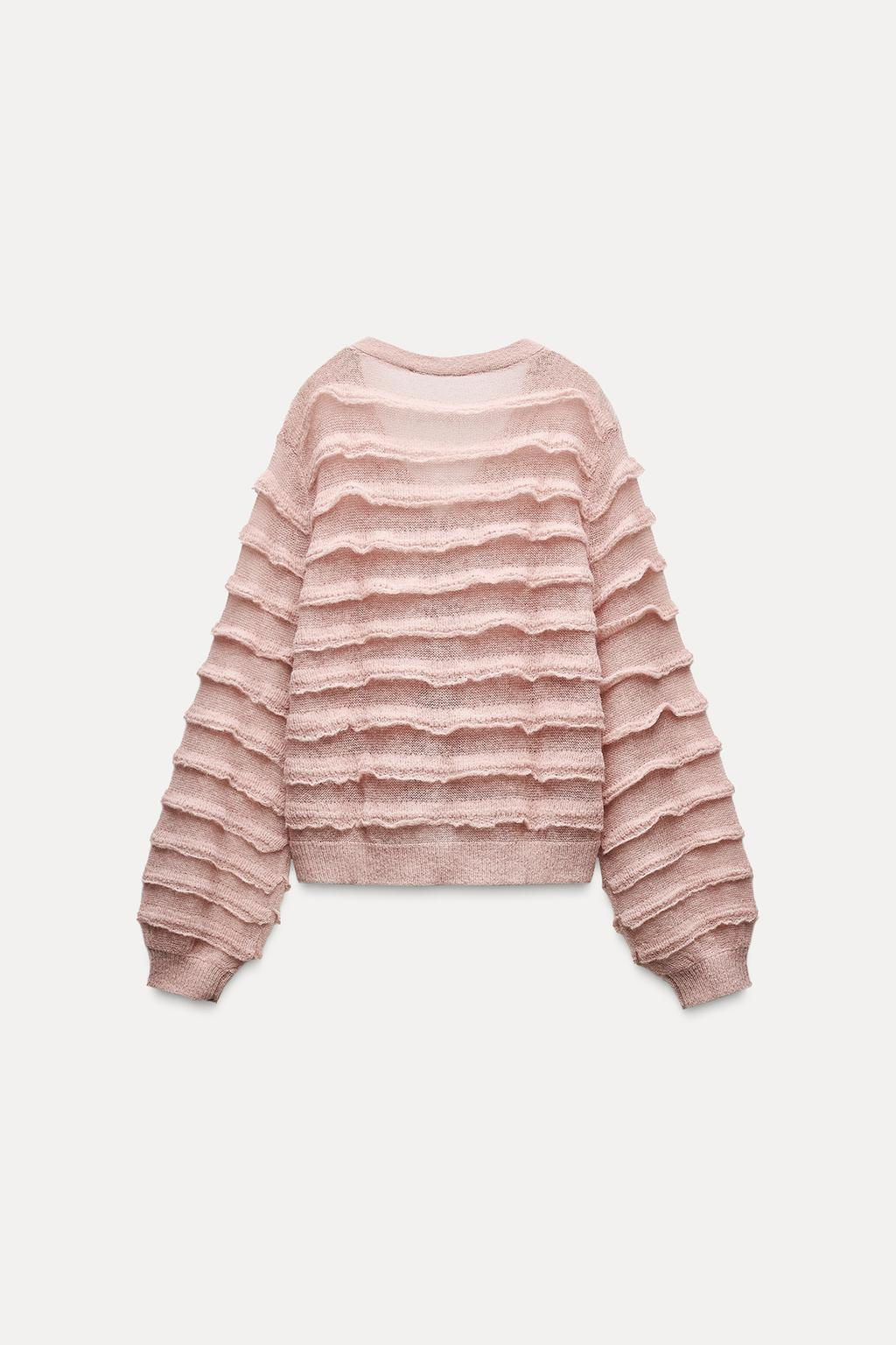 RUFFLED KNIT CARDIGAN - Zara фото 4