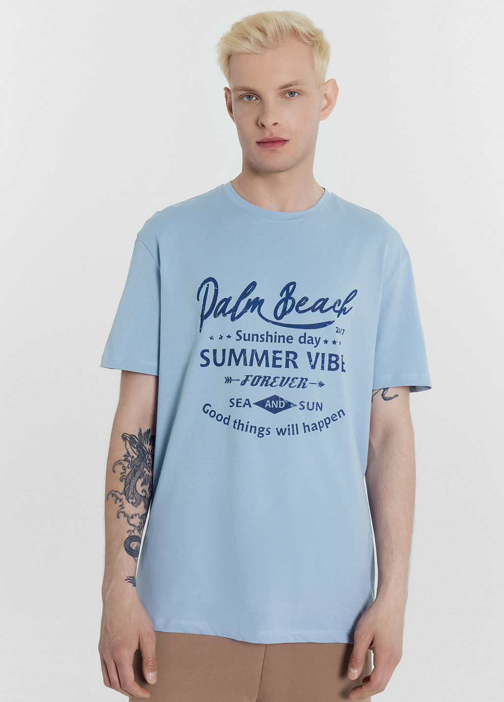 Футболка мужская голубая с печатью голубое облако +печать 111742-1 - Mark formelle фото 2